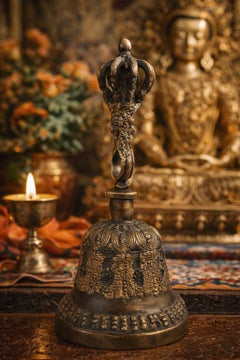 Rare Tibetan Ritual Bell (Ghanta/Drilbu) Large Size
