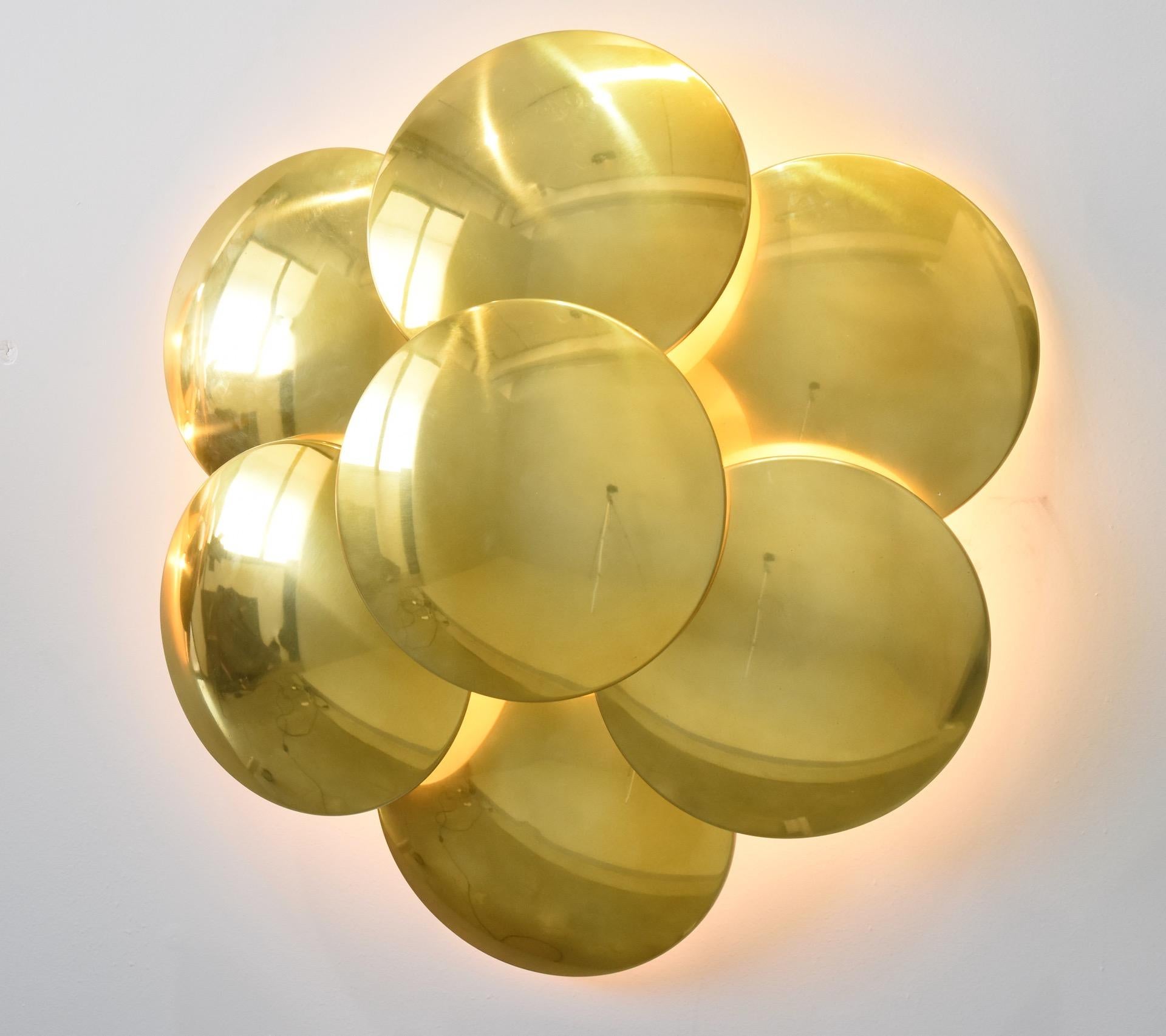 Rare paire d'appliques en métal doré Design Goffredo Reggiani  en vente 2