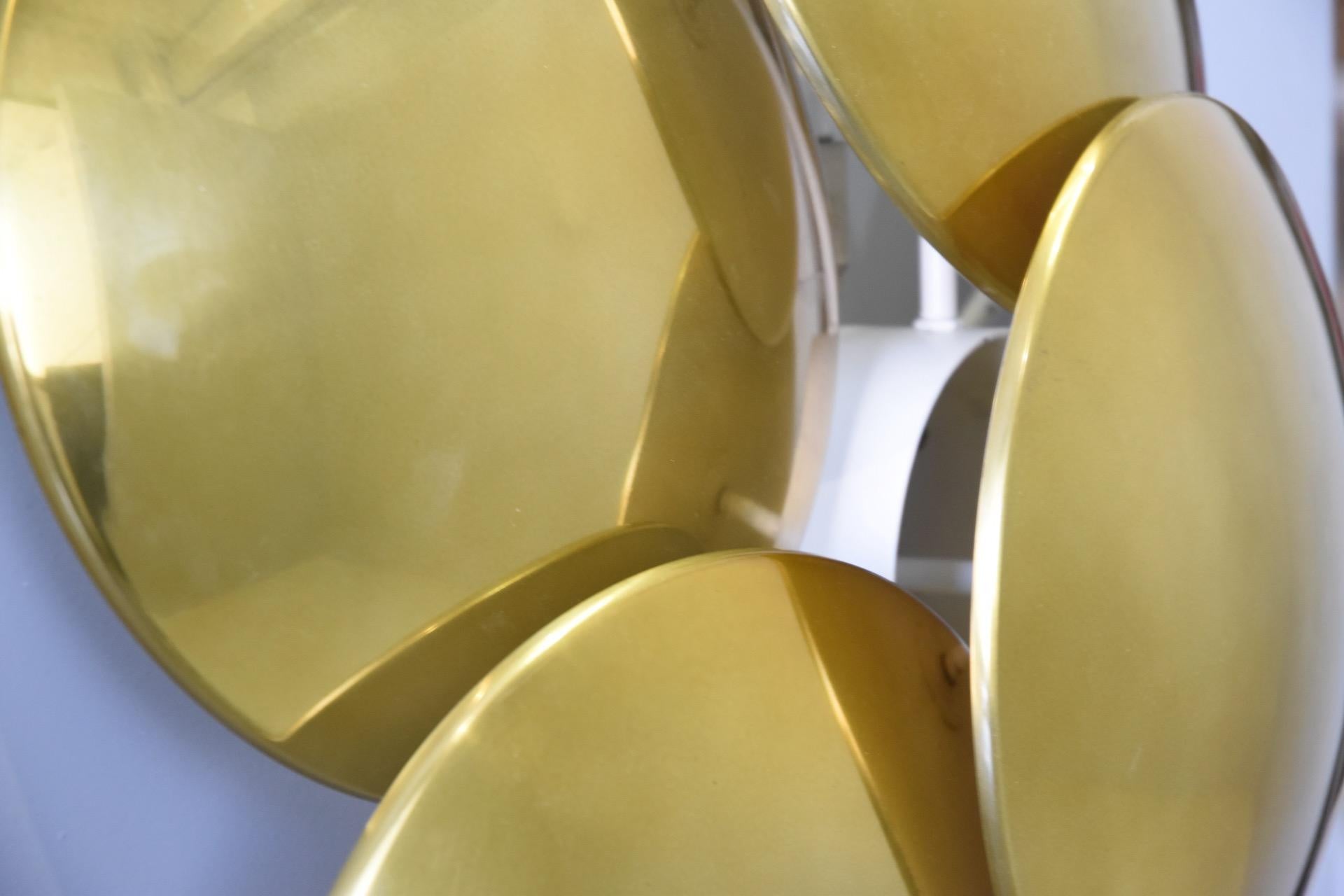 Rare paire d'appliques en métal doré Design Goffredo Reggiani  en vente 7