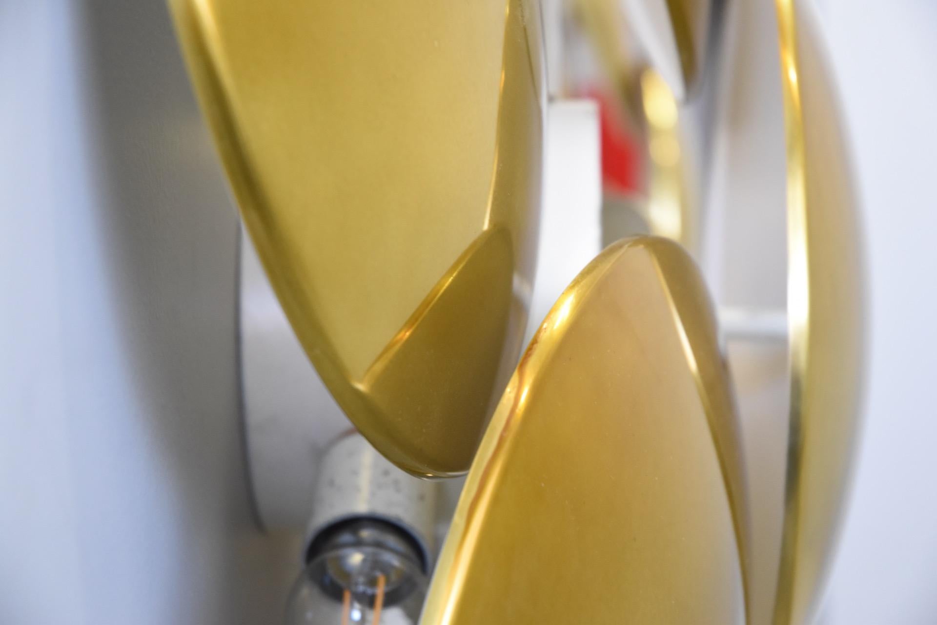 Rare paire d'appliques en métal doré Design Goffredo Reggiani  en vente 8