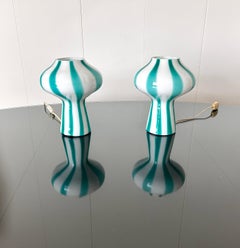 Rara coppia di lampade da tavolo mod. "Fungo", Massimo Vignelli, Venini 1955