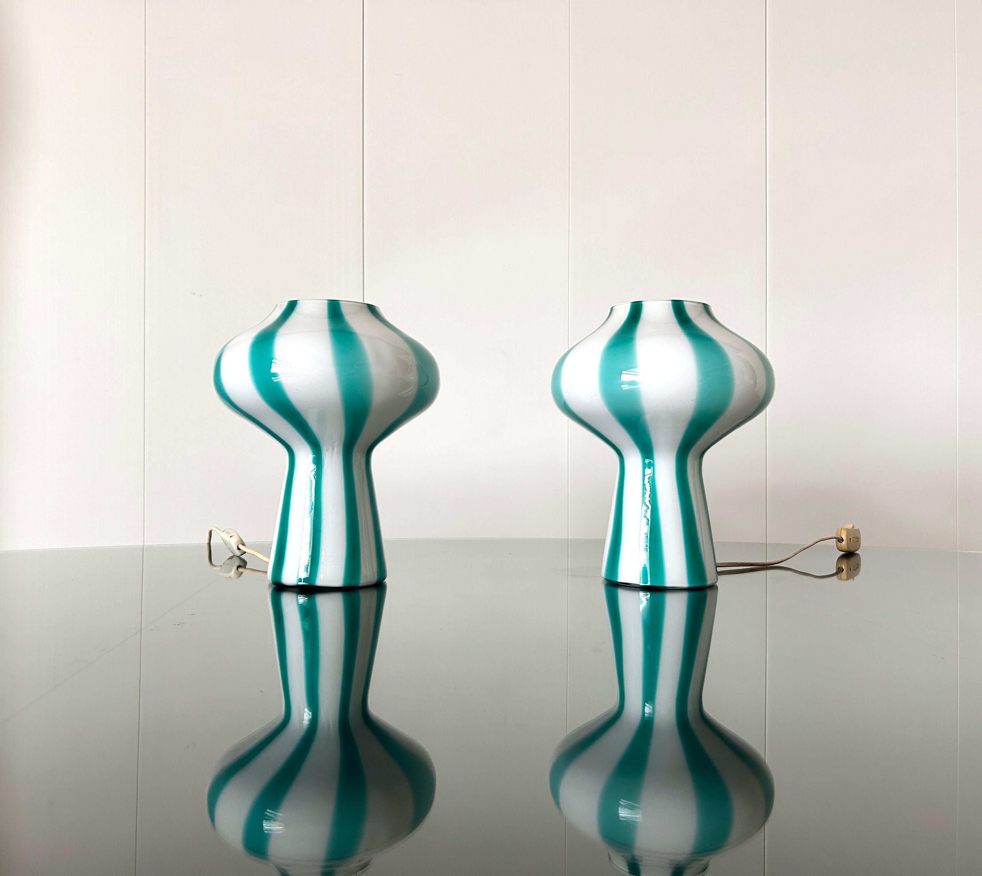 Italian Rara coppia di lampade da tavolo mod. 