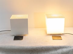 Raro par de lámparas y florero Cubo Luce de Studio OPI para Cini&Nils