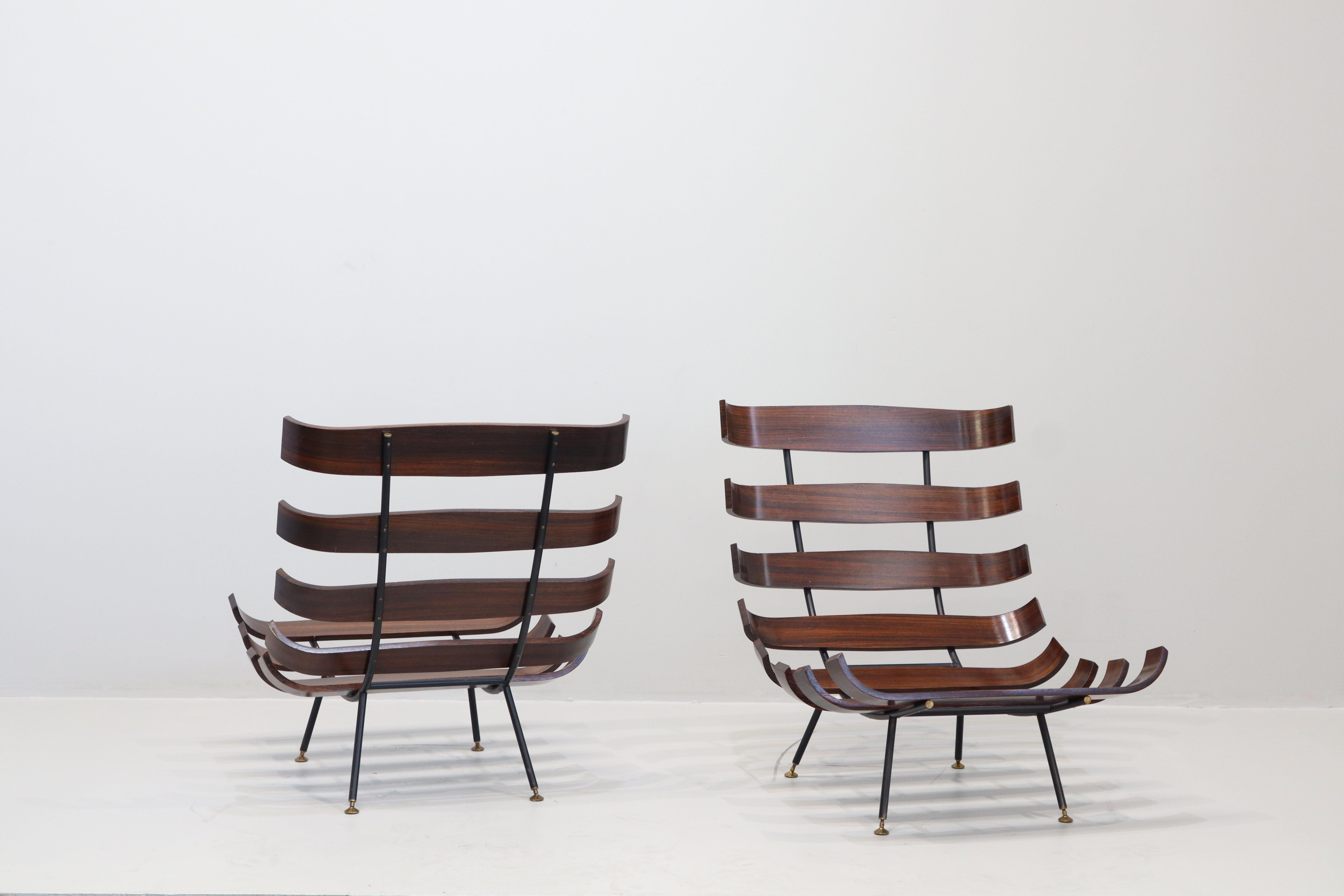 Rara Coppia Di Poltrone designer Martin Eisler and Carlo Hauner Costela For Sale 4