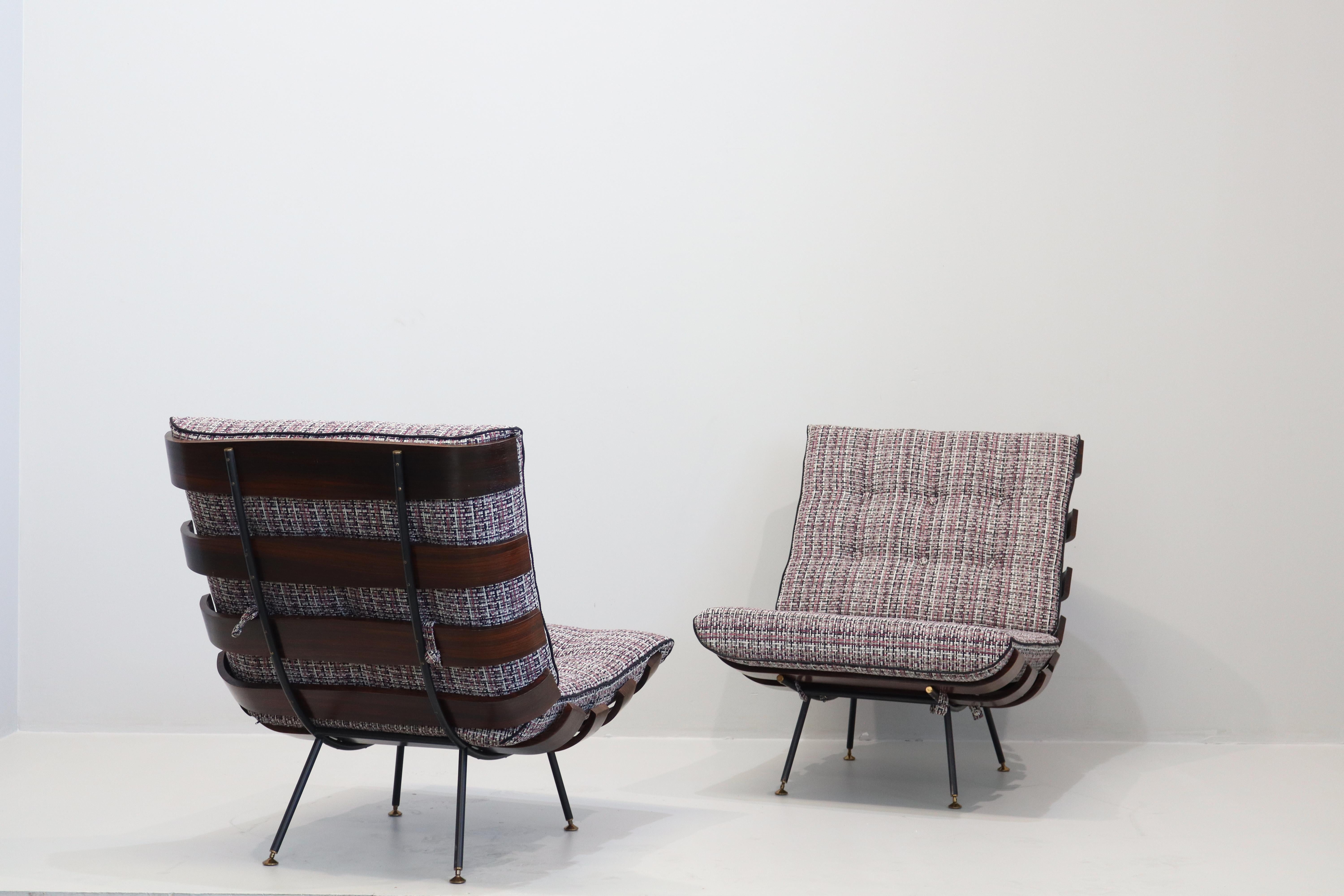 Brazilian Rara Coppia Di Poltrone designer Martin Eisler and Carlo Hauner Costela For Sale
