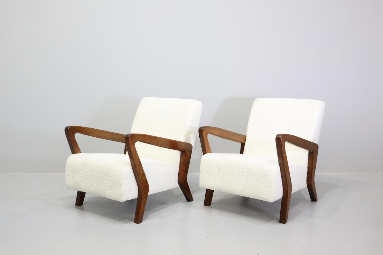 Rare Pair of Armchairs Designed by Gio Ponti 1950s Italy For Sale 4
