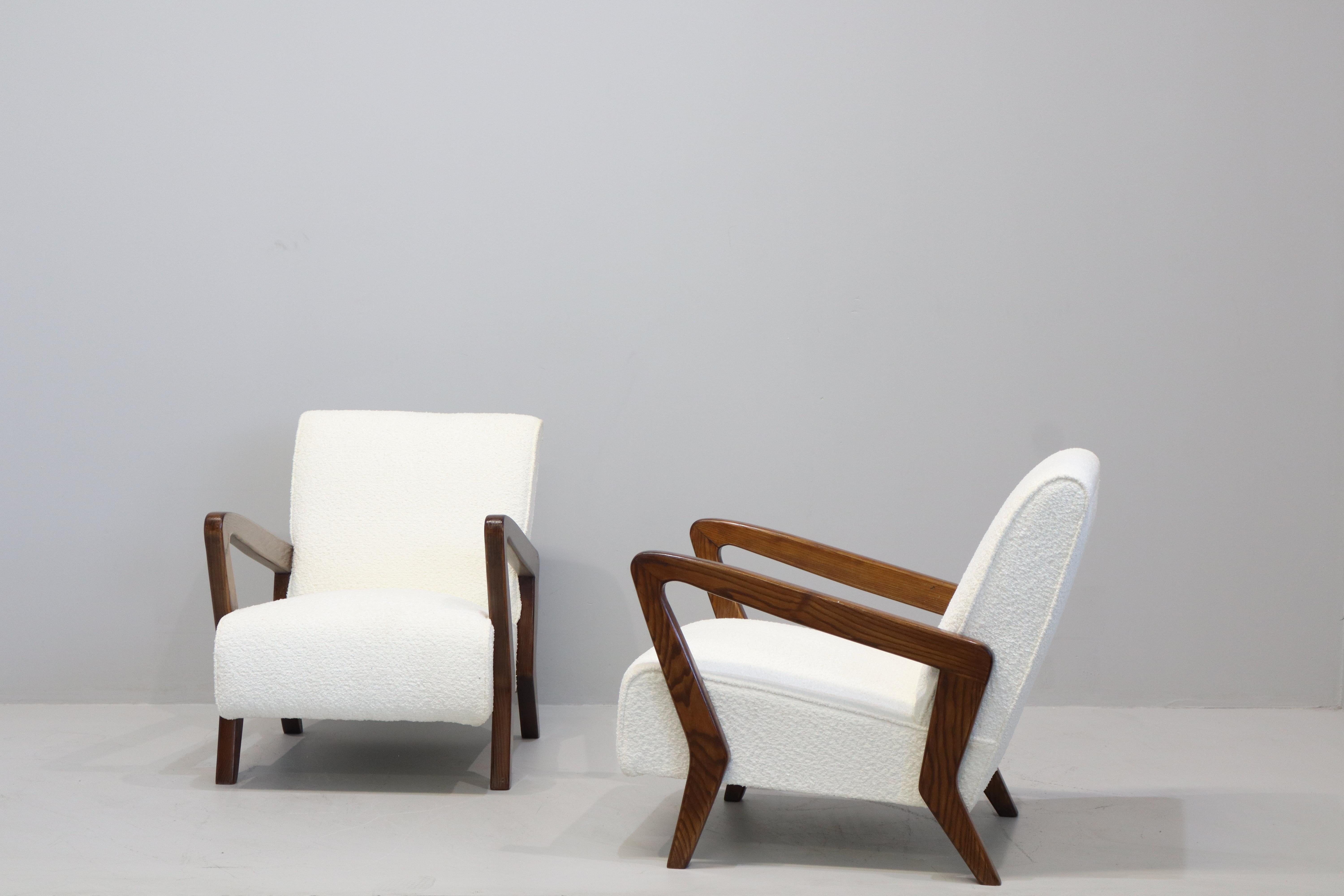 Mid-Century Modern Rara Coppia di Poltrone Disegnate da Gio Ponti 1950 Italia For Sale