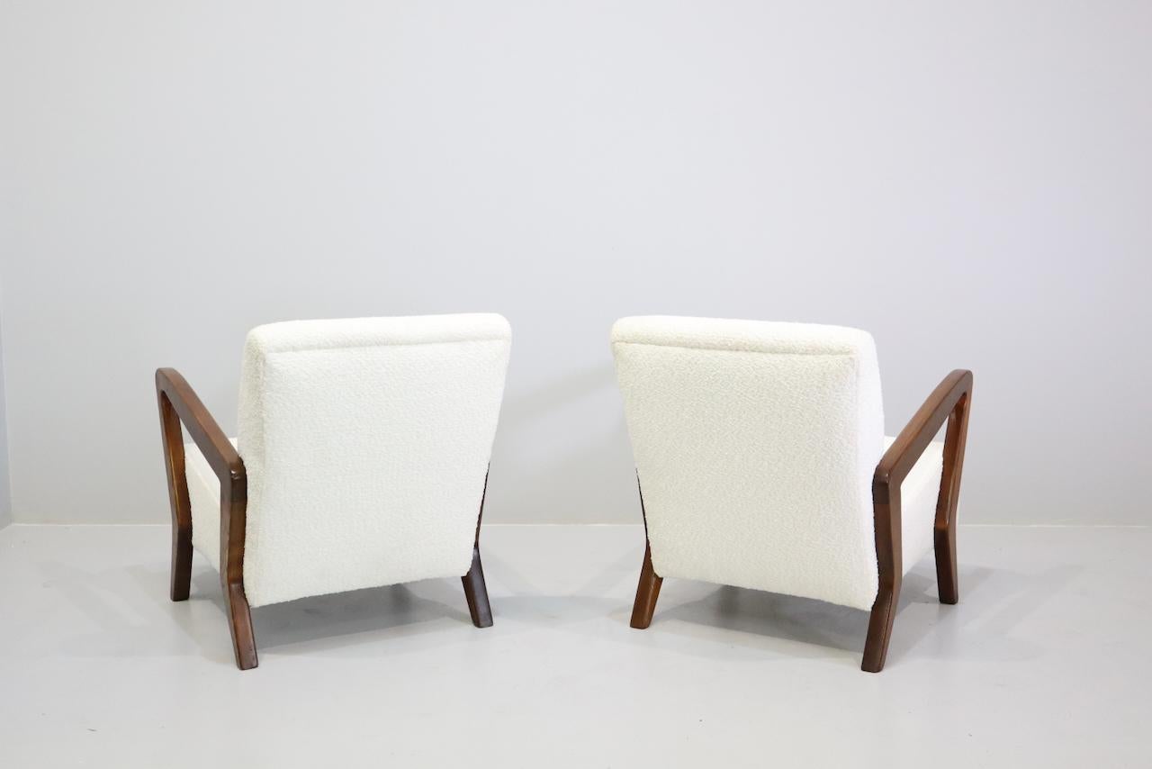 Mid-20th Century Rare Pair of Armchairs Designed by Gio Ponti 1950s Italy For Sale