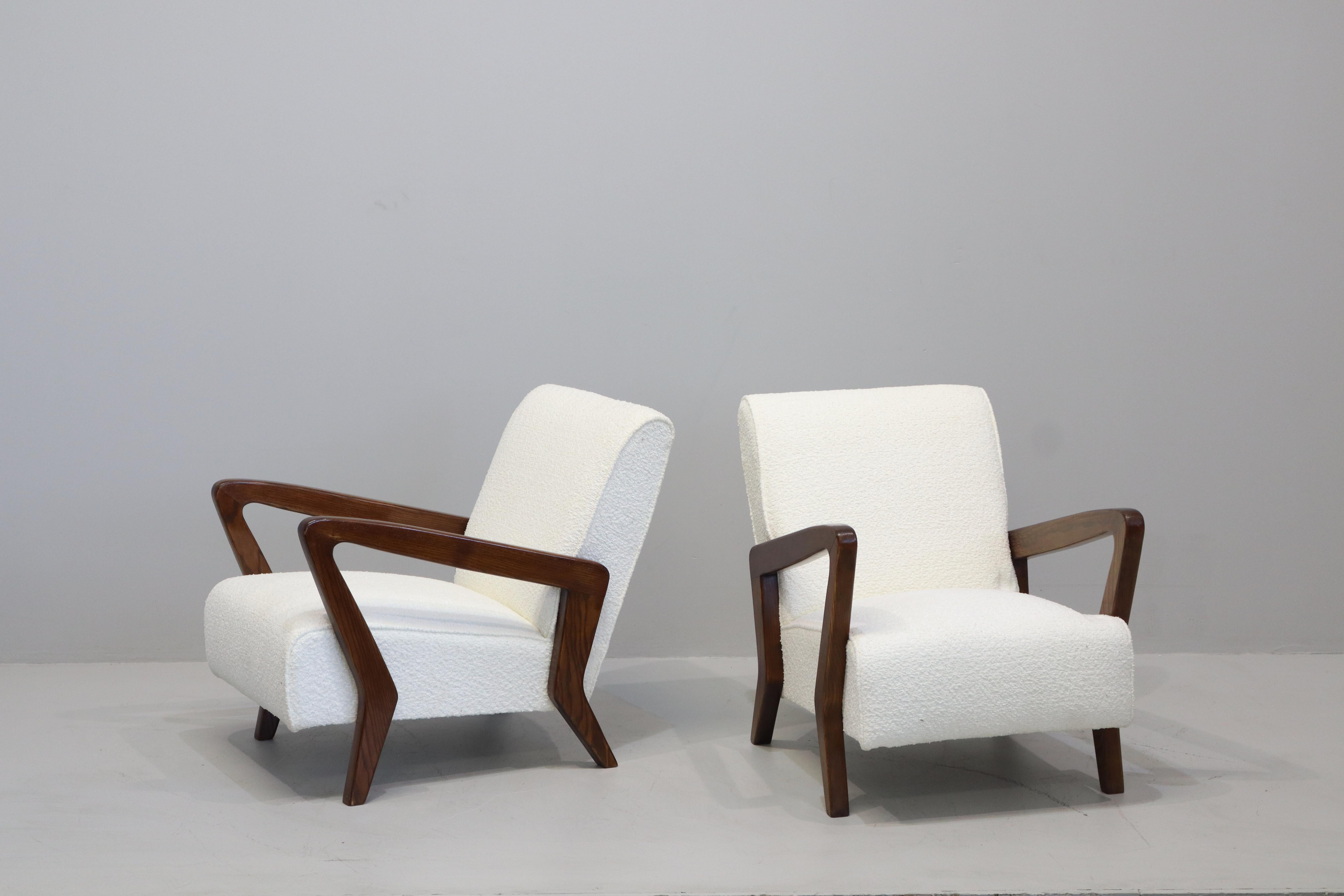 Mid-20th Century Rara Coppia di Poltrone Disegnate da Gio Ponti 1950 Italia For Sale