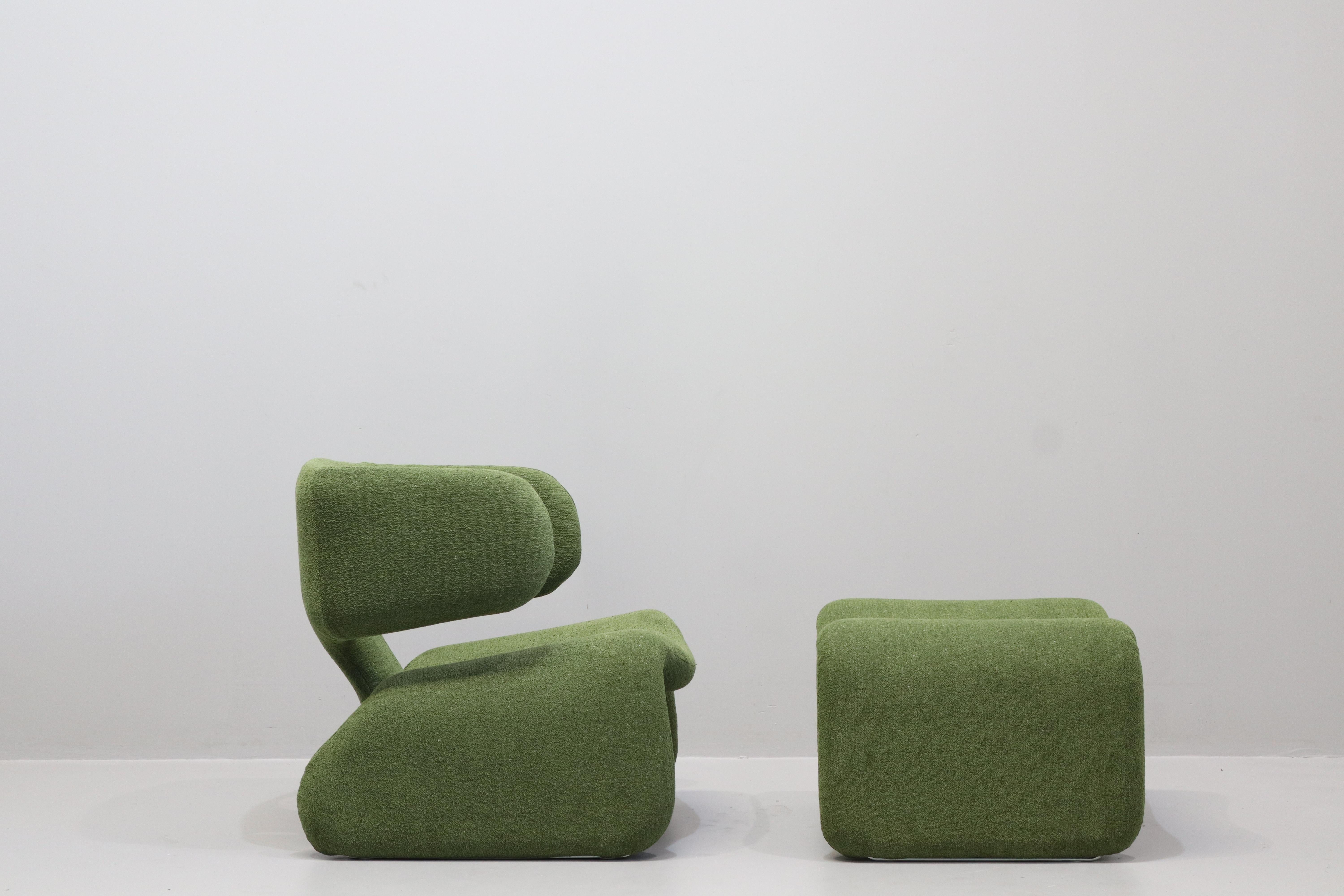 Raro par de sillones y reposapiés Djinn de Olivier Mourgue para Airborne en venta 6