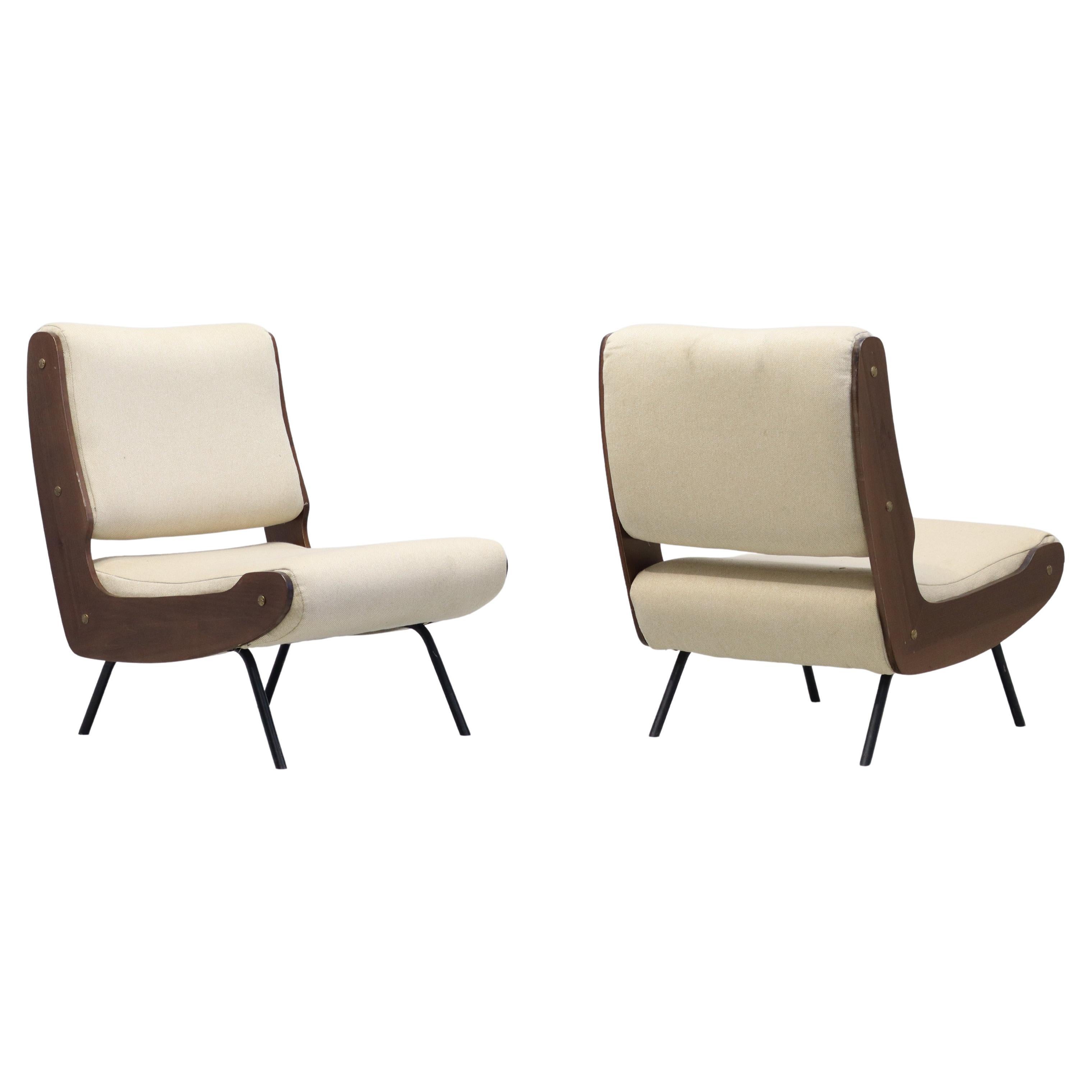 Rara Coppia di Poltrone Gianfranco Frattini 836, Cassina, Italia, anni 50