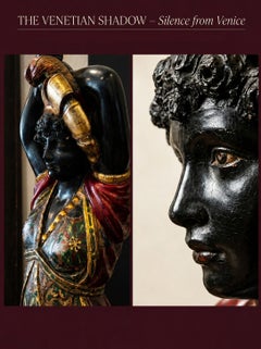 Seltene nubische Figur in venezianischem Kleid - Lackierte und vergoldete Holzskulptur