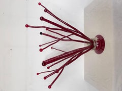 Rare table lamp design red italian 90s