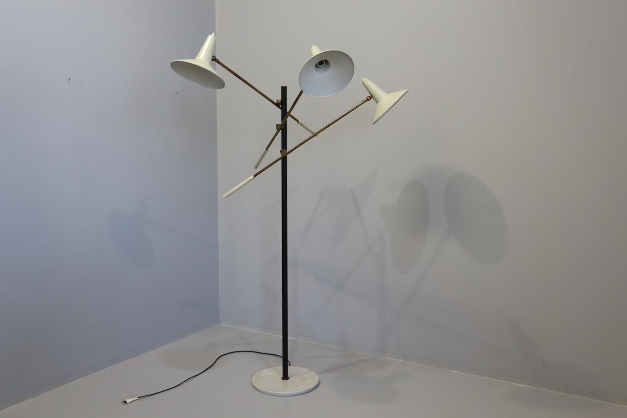 Rare Stilnovo Italia 1950s adjustable floor lamp marked For Sale 4