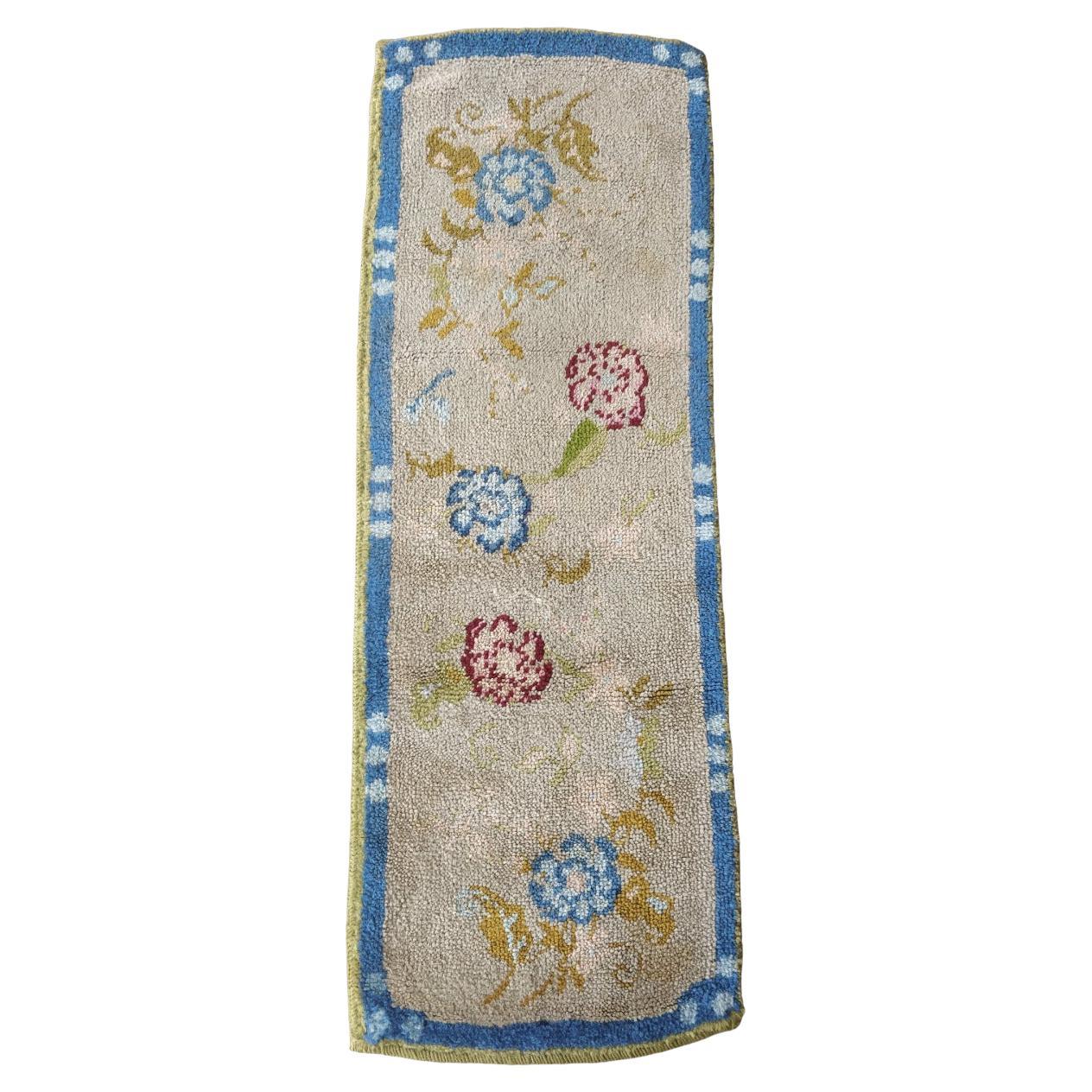 Rare size of Cogolin runner, pure wool hand-knotted - France
