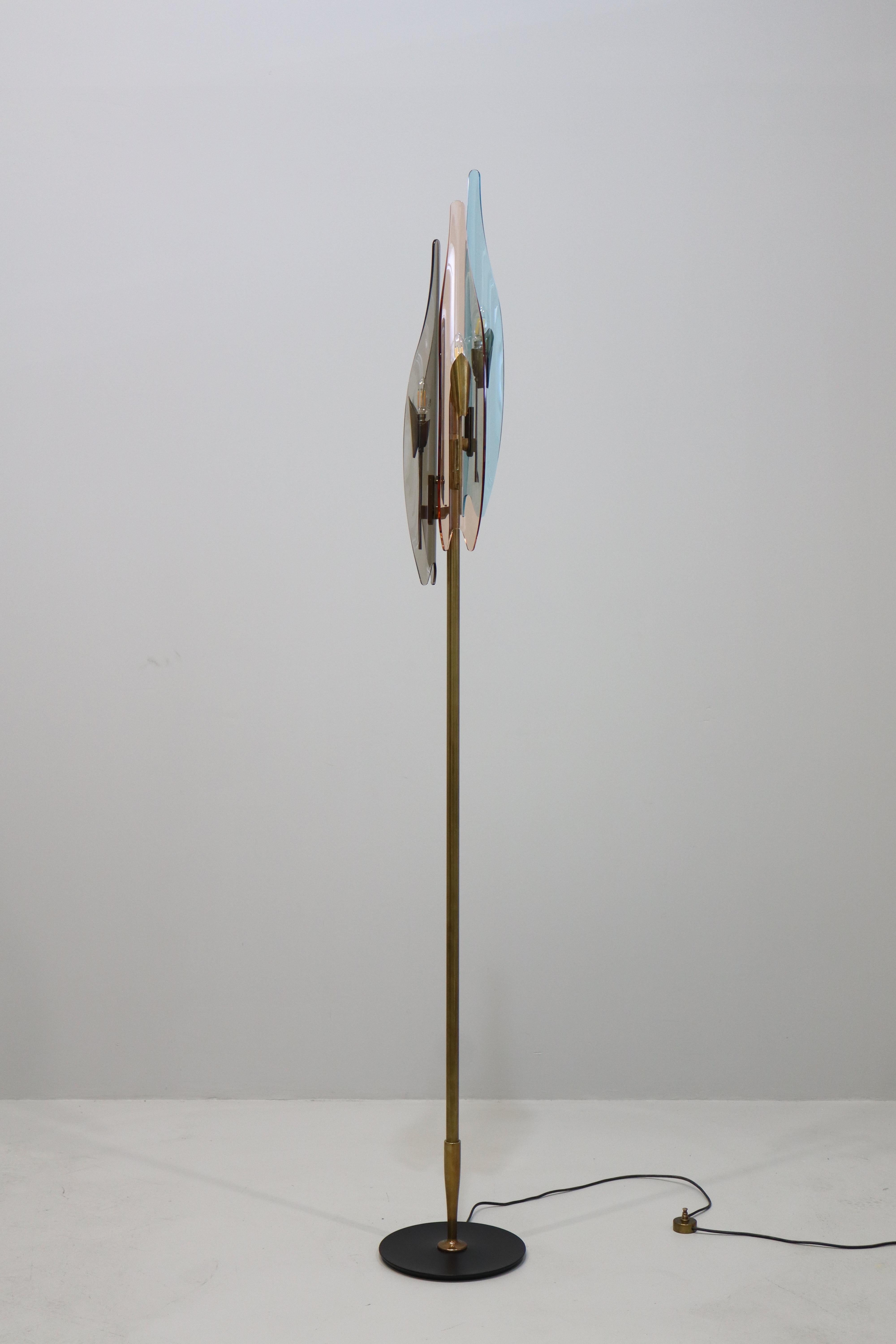 Rara Piantana Dahlia, Designer Max Ingrand für Fontana Arte (Moderne der Mitte des Jahrhunderts) im Angebot
