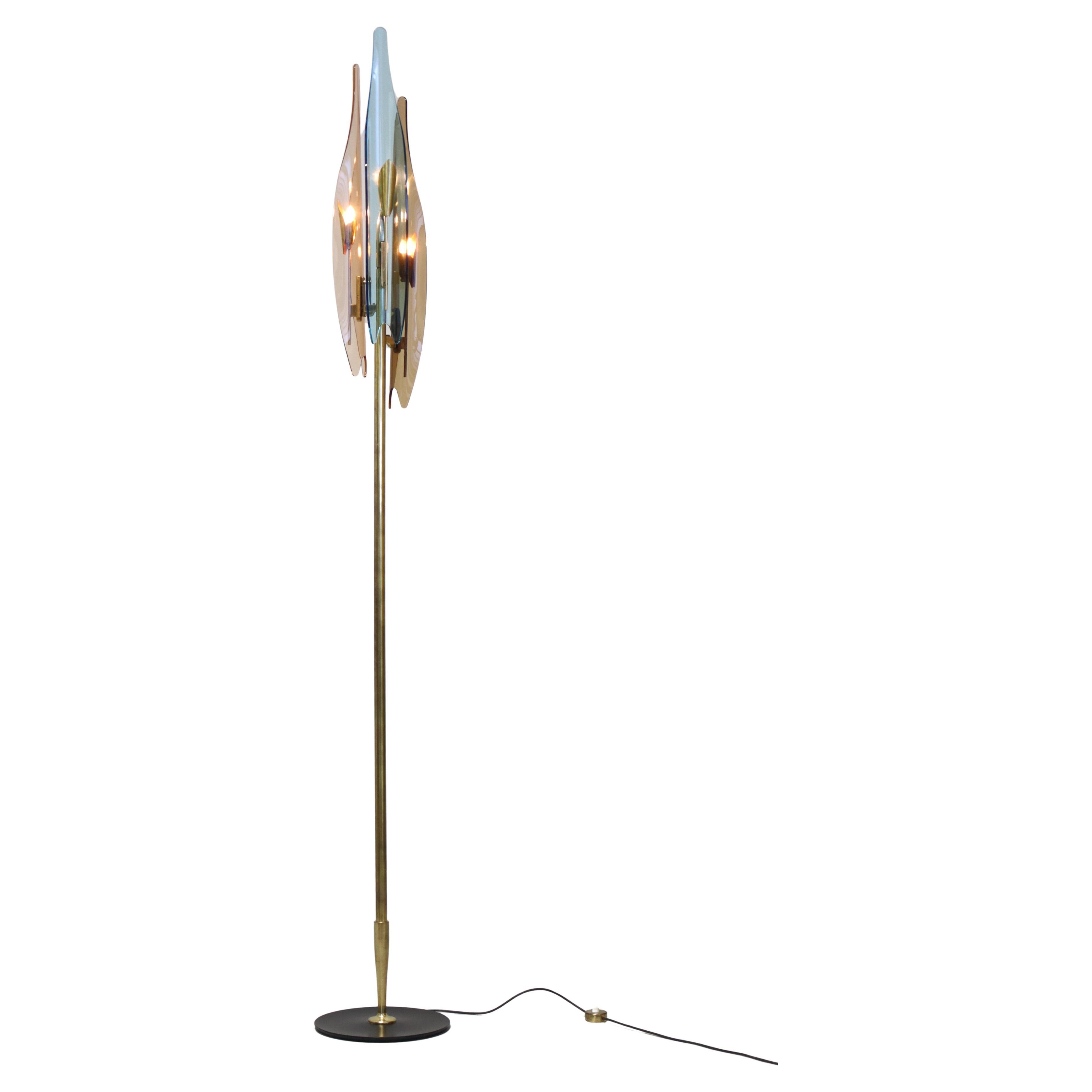 Rara Piantana Dahlia Designer Max Ingrand per Fontana Arte For Sale