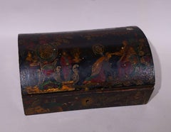 Rare 17th Century Venetian Lacquered and Gilded Collectible Box