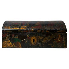 Rare 17th Century Venetian Lacquered and Gilded Collectible Box