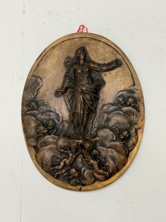 Rara scultura da parete in bronzo in rilievo, “Apoteosi Divina”, anni '20