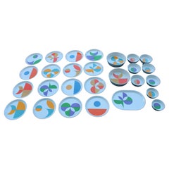 Rara  Unica Collezione Piatti Gio Ponti Franco Pozzi 1960 27 Pieces Multicolore