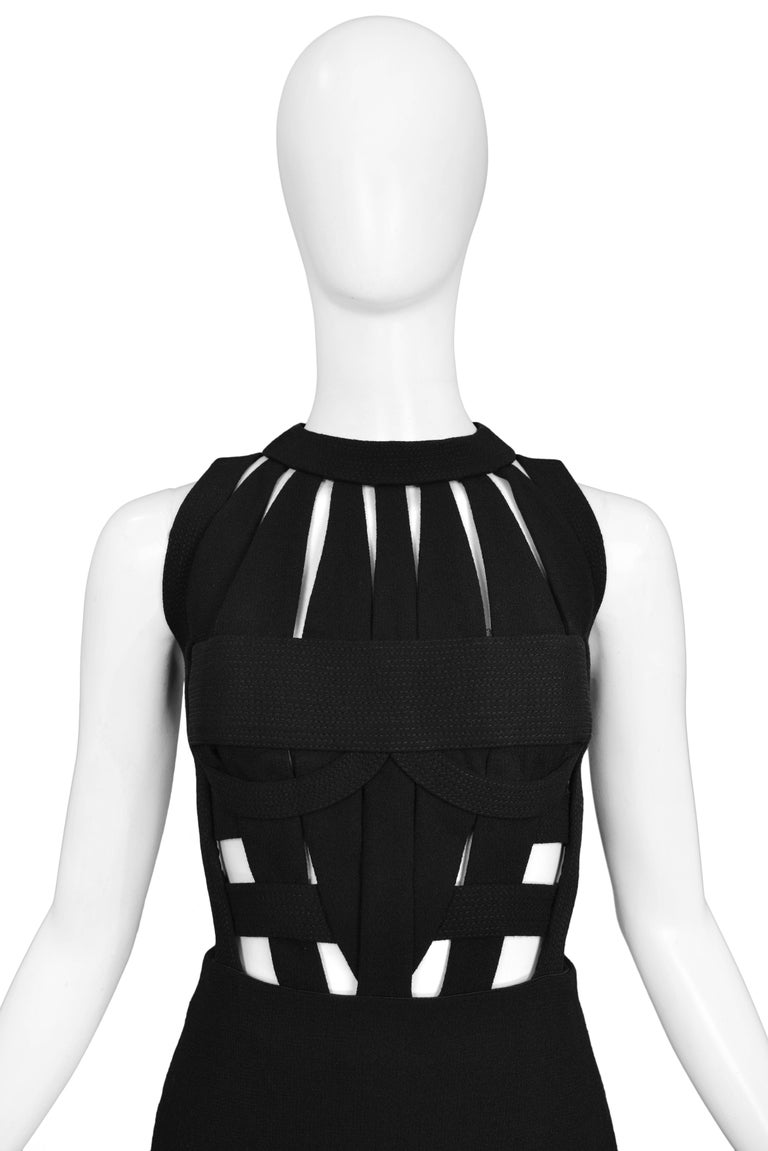 slim fit dress slacks Bebe Women's V-Neck Strap Bandage Dress - Black main image 1