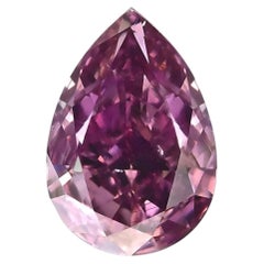 Rare 0.50ct Natural Loose Fancy Intense Purple Pink Diamond GIA Pear Shape