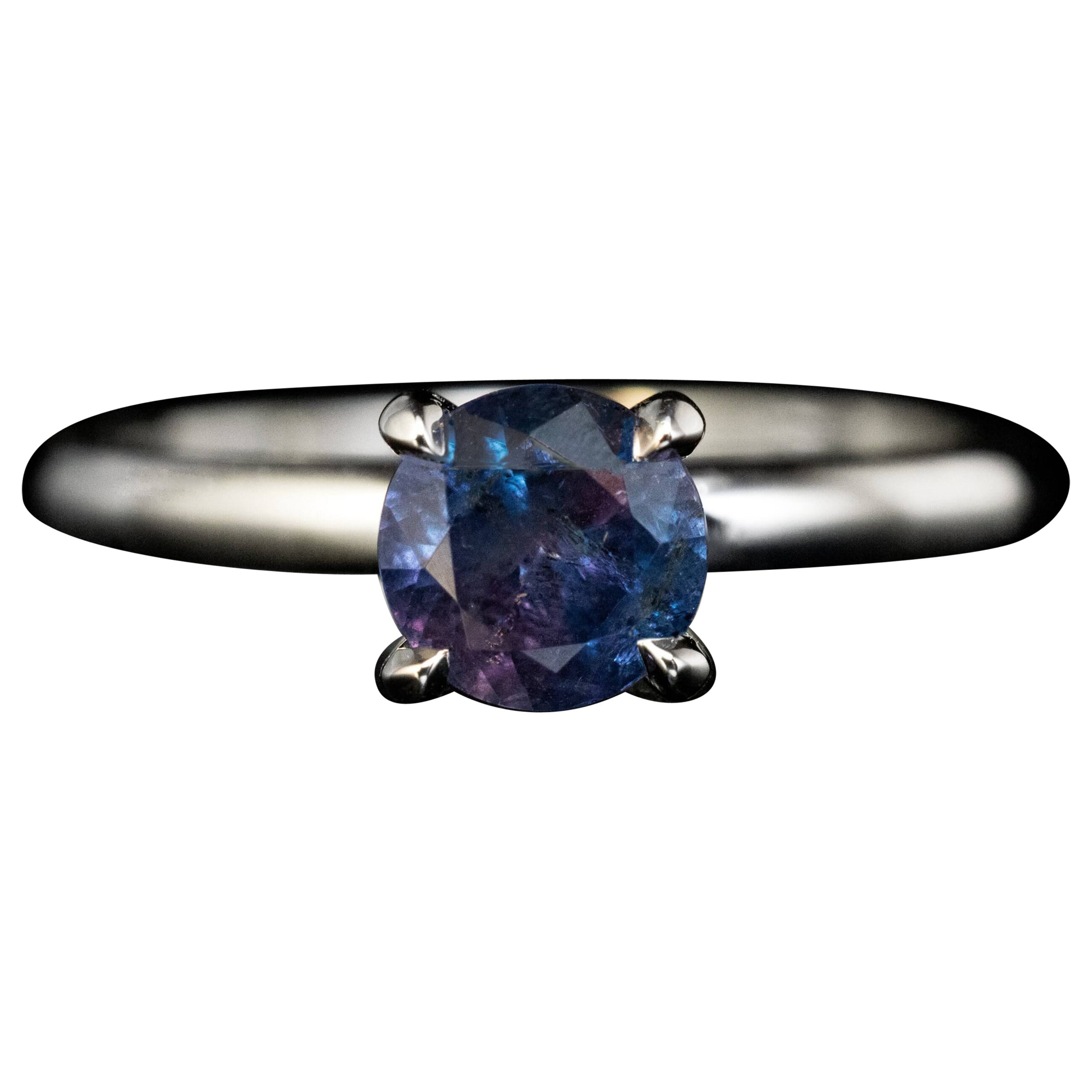 Rare 0.92 Ct Russian Alexandrite Platinum Engagement Ring