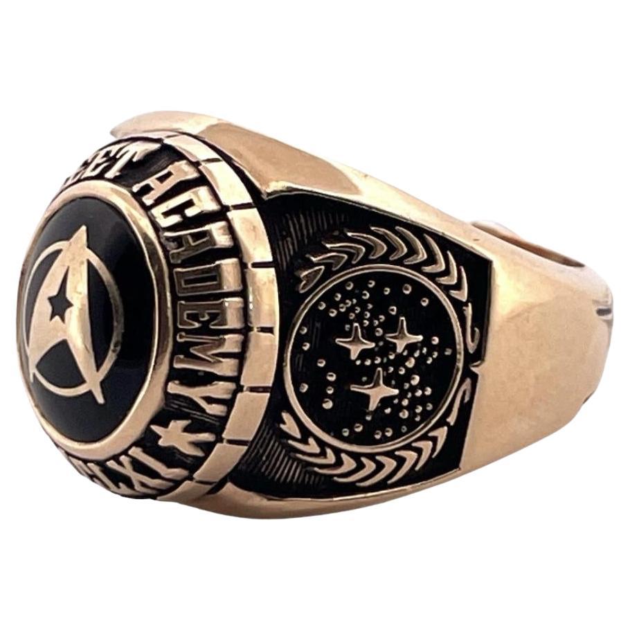 Rare 1 /100 Limited Edition "Beam Me Up Scotty" Star Trek 14K Yellow Gold Ring For Sale