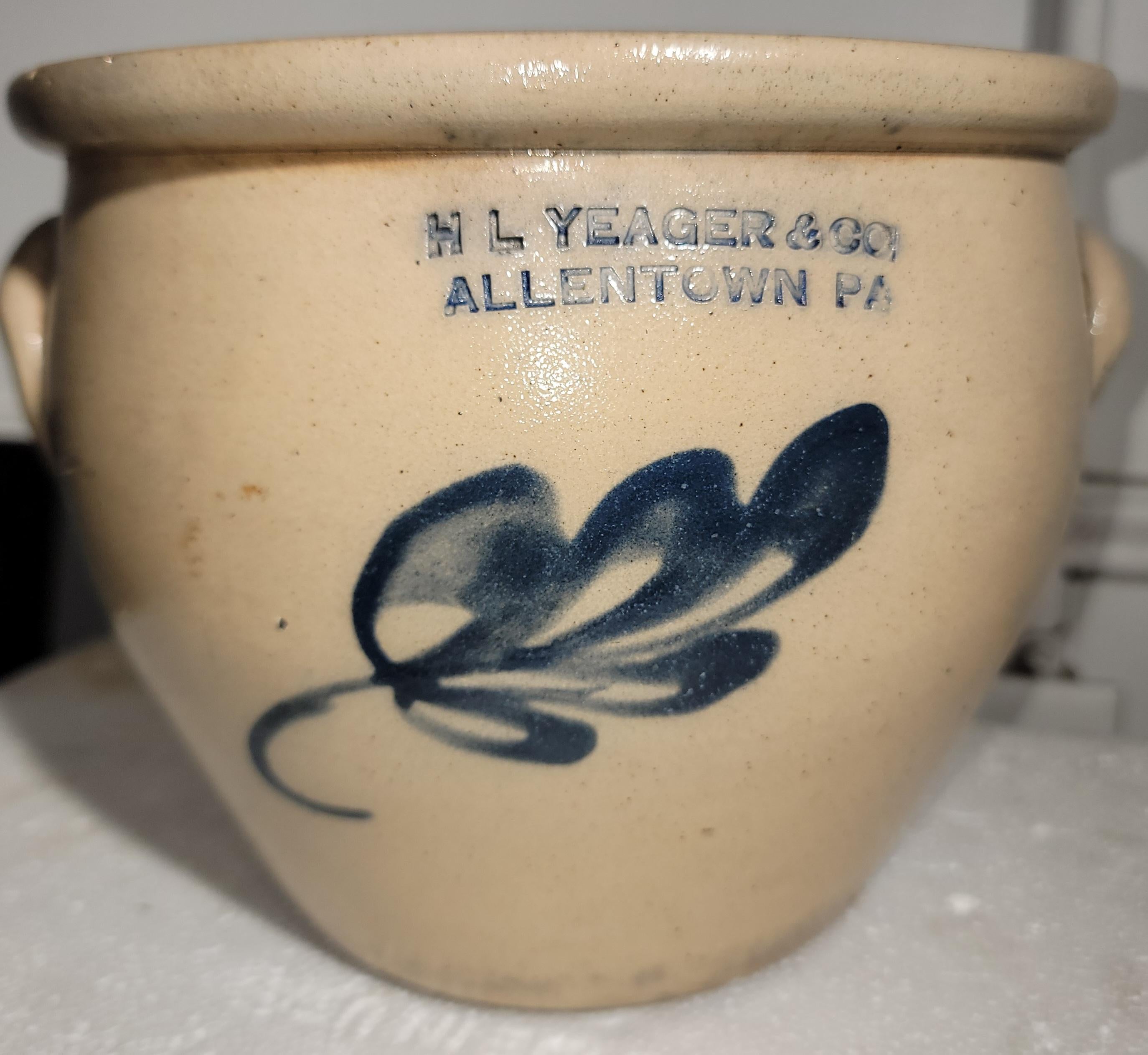 Adirondack Rare pot à beurre de 1 gal à double poignée du 19e siècle en vente
