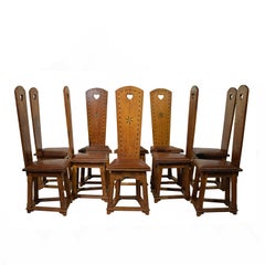 Rare 10 Arts & Craft Chairs from Villa Foresta Lidingö Sweden 1908-1910