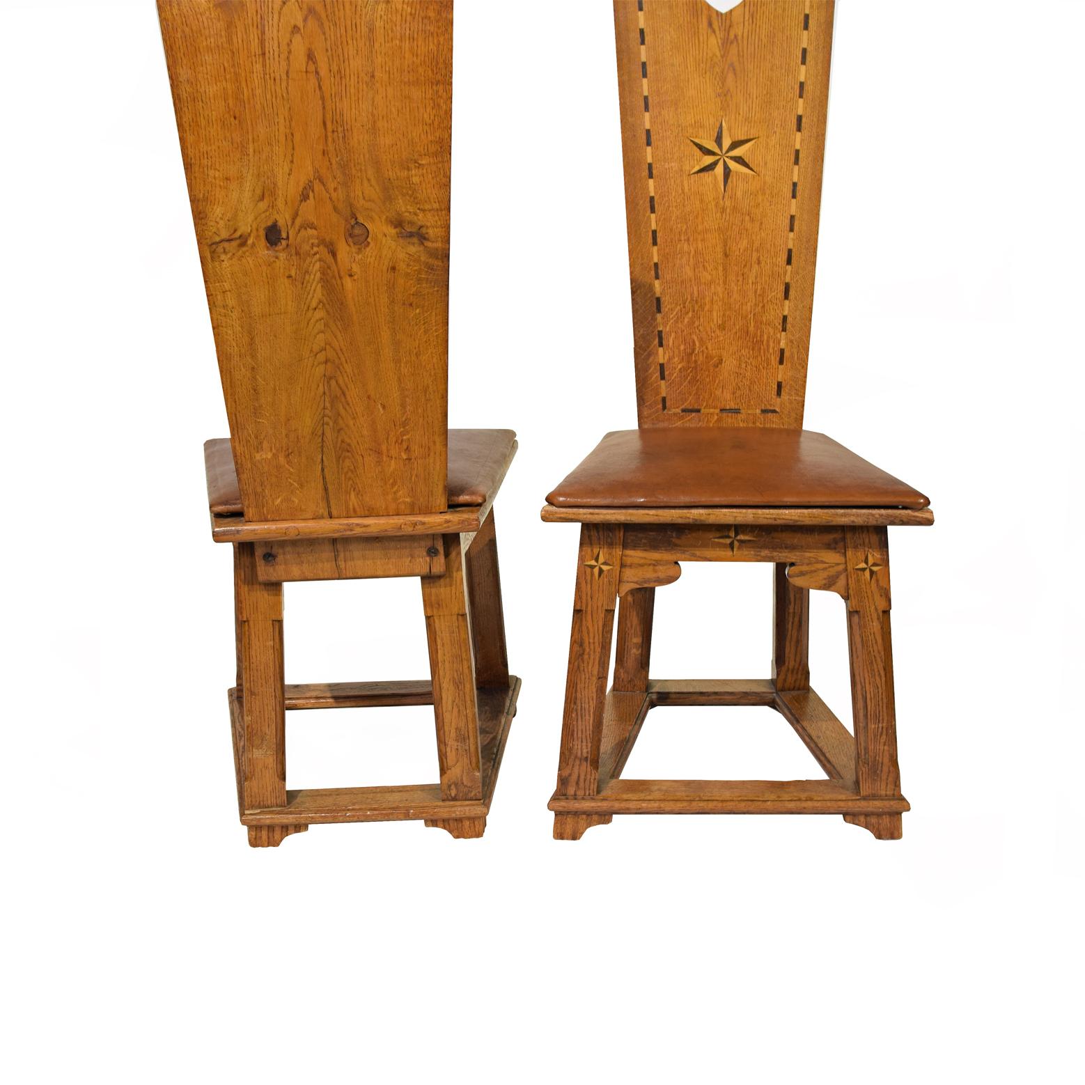 20th Century Rare 10 Arts & Craft Chairs from Villa Foresta Lidingö Sweden 1908-1910 For Sale