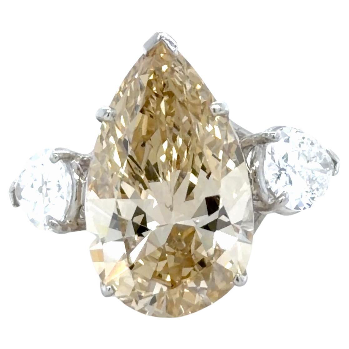 Rare 10.18 Carats Three Stone Diamond Engagement Ring