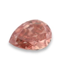 Rare 1.02ct Natural Loose Fancy Deep Orangy Pink Diamond GIA Pear Shape For Ring