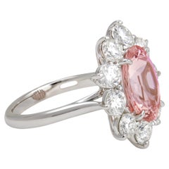 Raro anello con zaffiro e diamante Padparadscha non riscaldato dello Sri Lanka da 10,64 carati