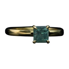 Seltener 1,11 Karat russischer Alexandrit 18K Gold Verlobungsring