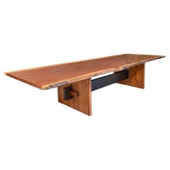 1/1 Bubinga Live Edge Dining Table - Paramount Exclusive Design Mahogany Base