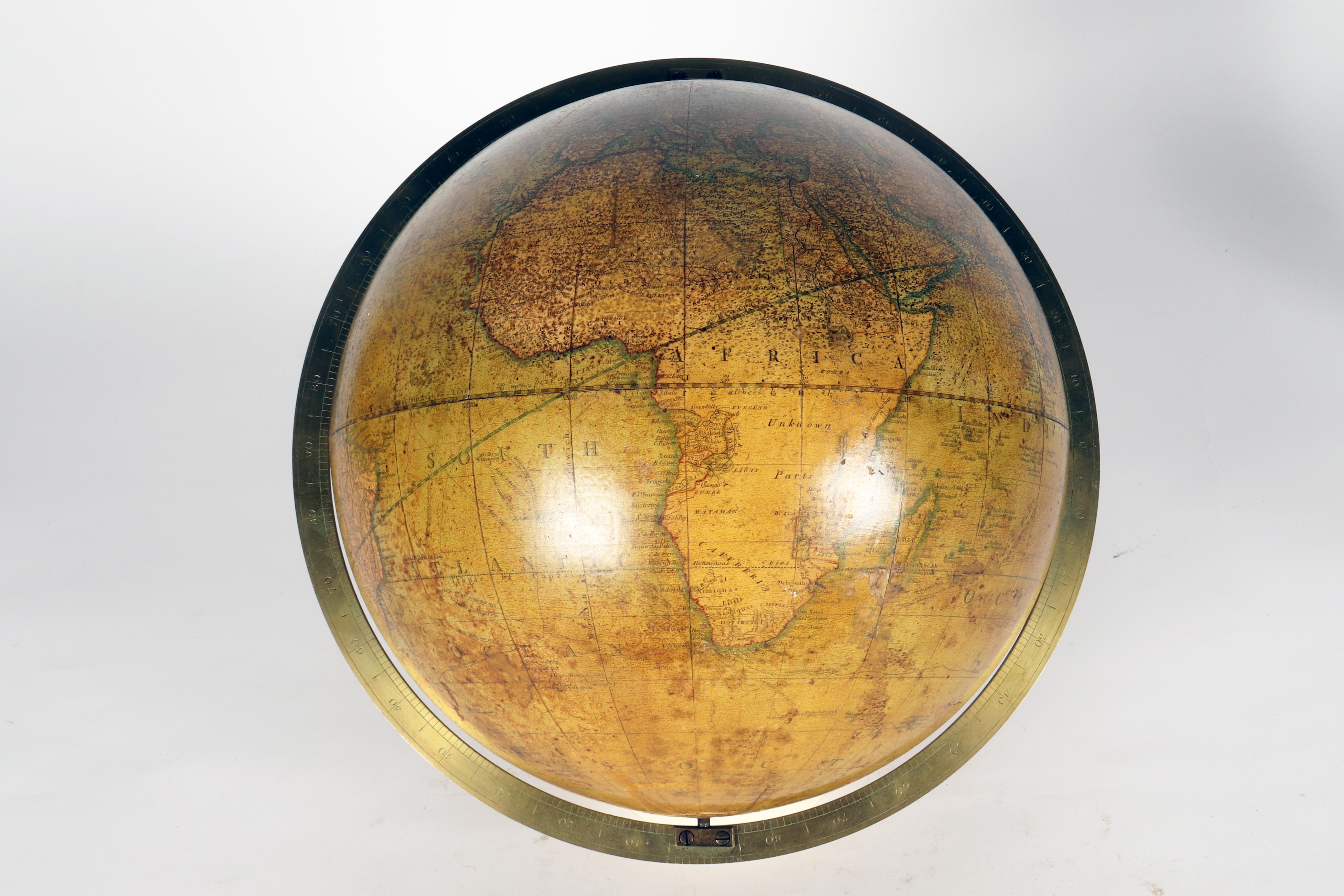 Rare globe terrestre de 12 pouces signé Cary, London United Kingdom 1800. en vente 4