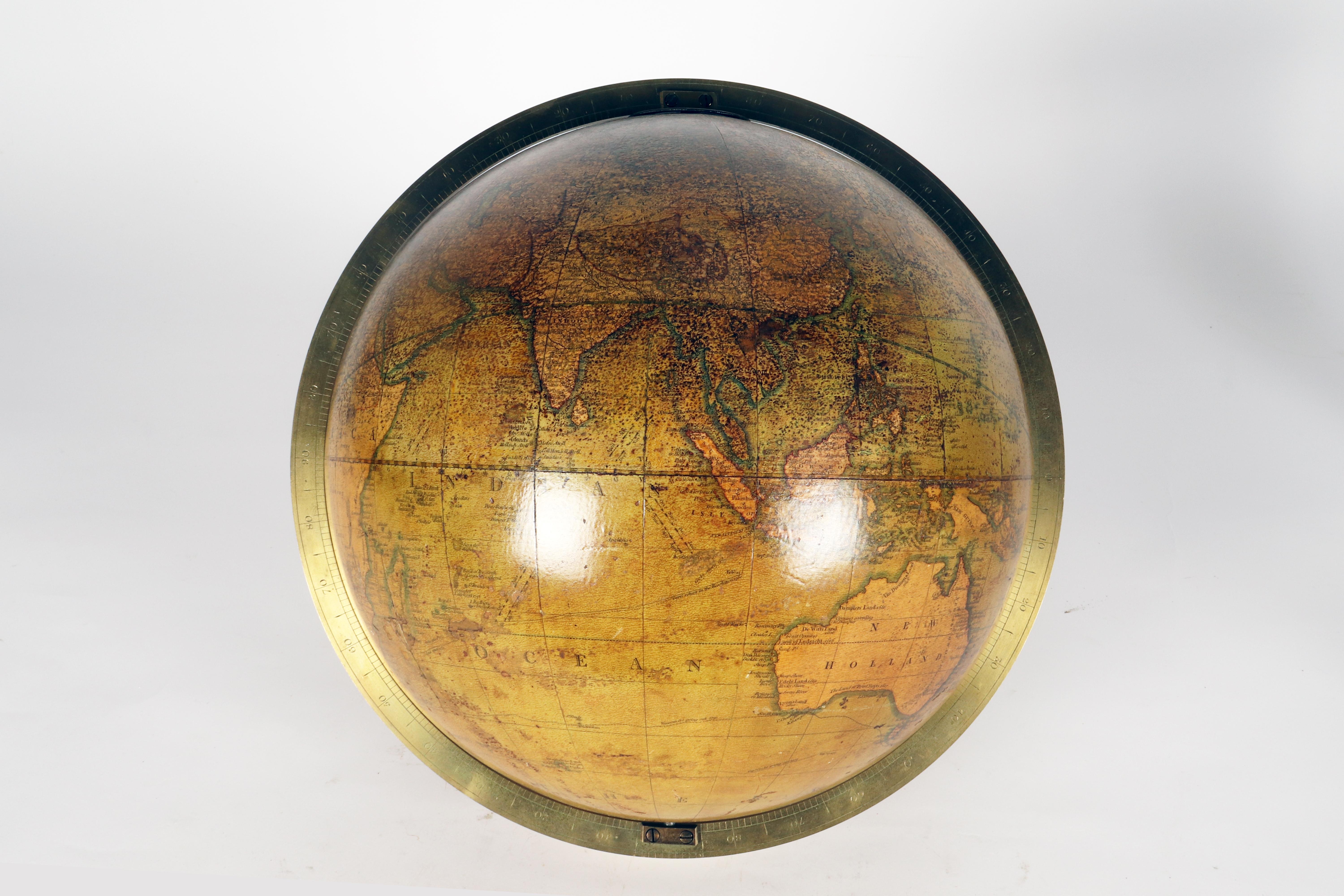 Rare globe terrestre de 12 pouces signé Cary, London United Kingdom 1800. en vente 5