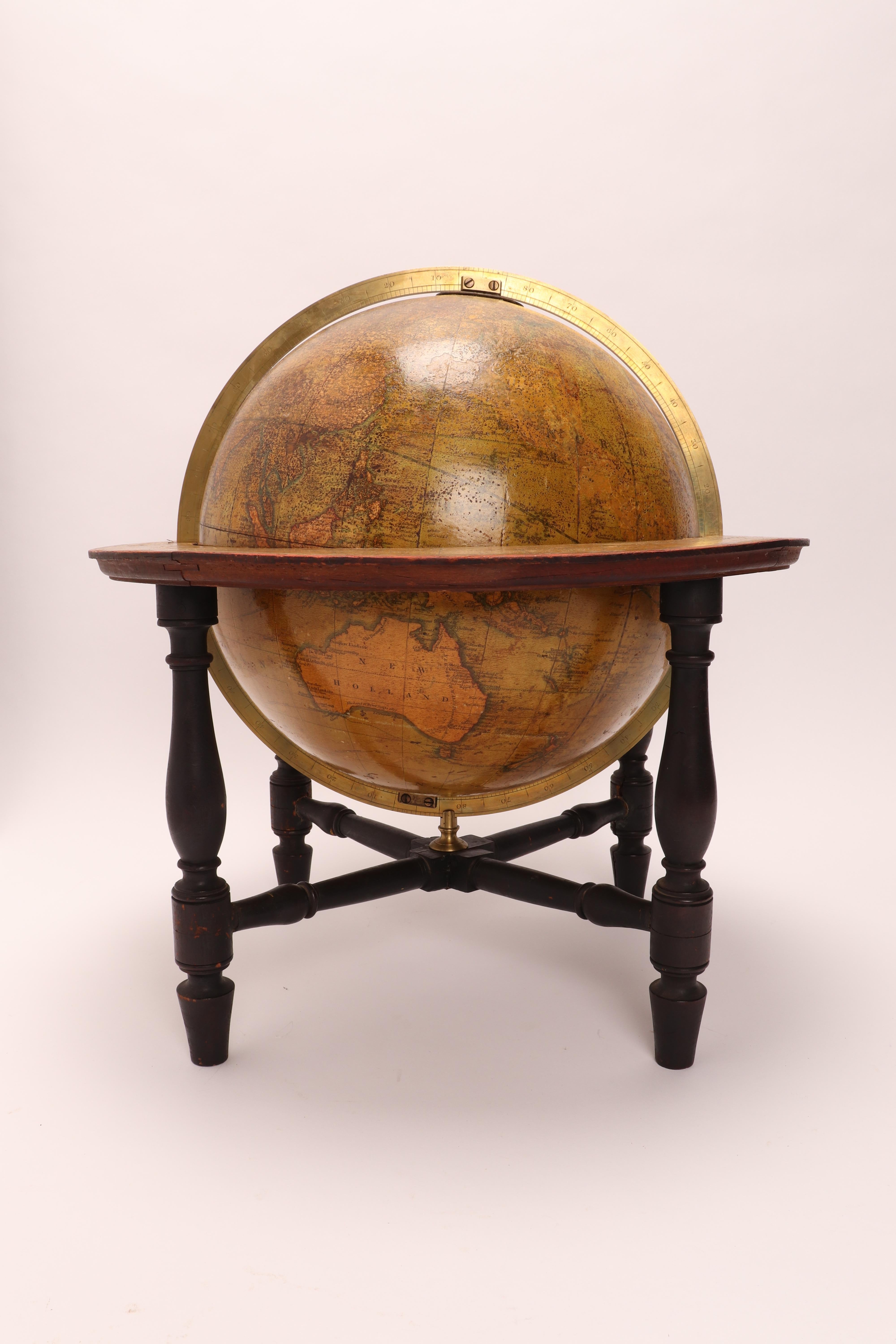 Rare 12 inches terrestrial globe signed Cary, London United Kingdom 1800. For Sale 6