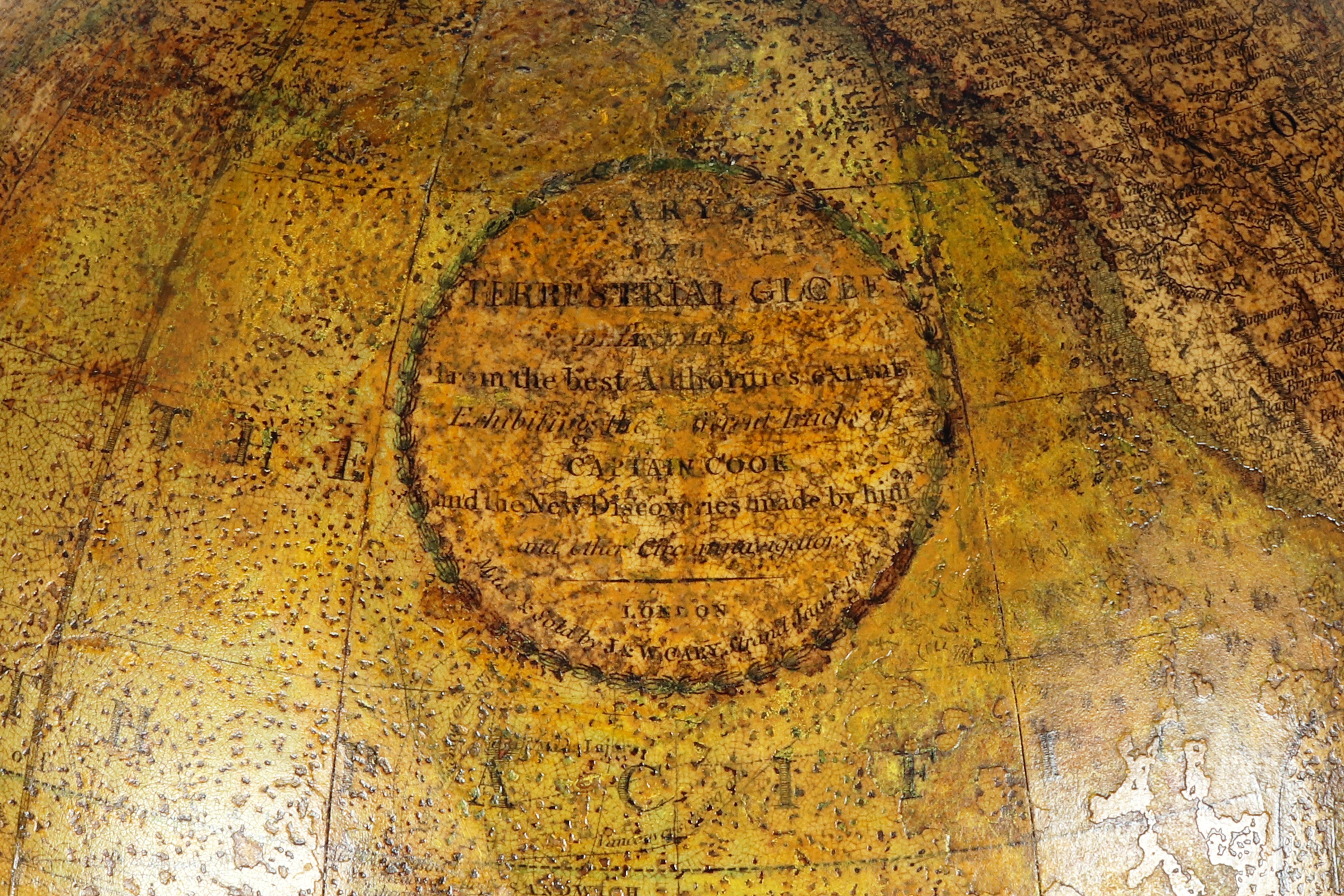 Rare globe terrestre de 12 pouces signé Cary, London United Kingdom 1800. en vente 10