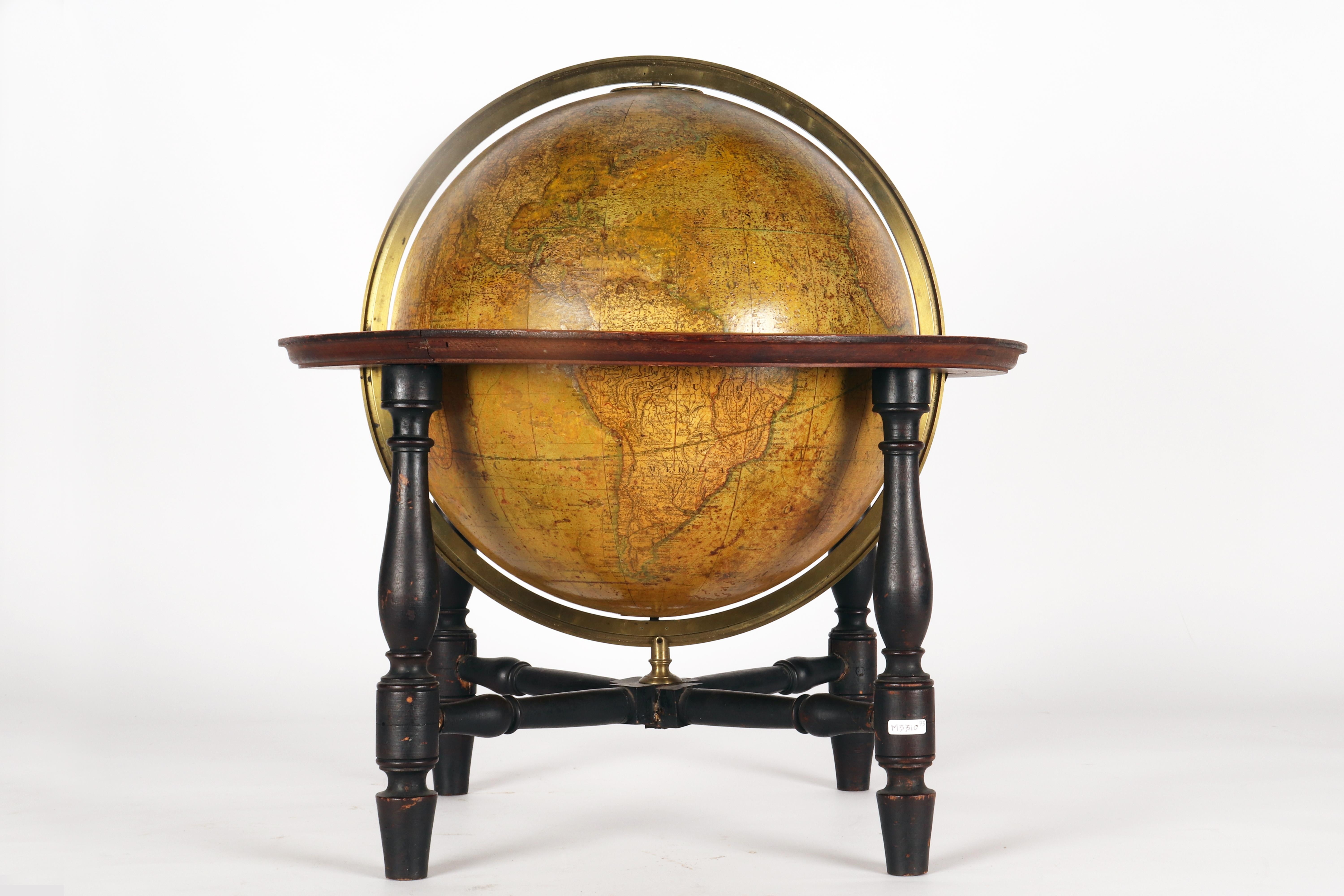 Rare globe terrestre de 12 pouces signé Cary, London United Kingdom 1800. Bon état - En vente à Milan, IT