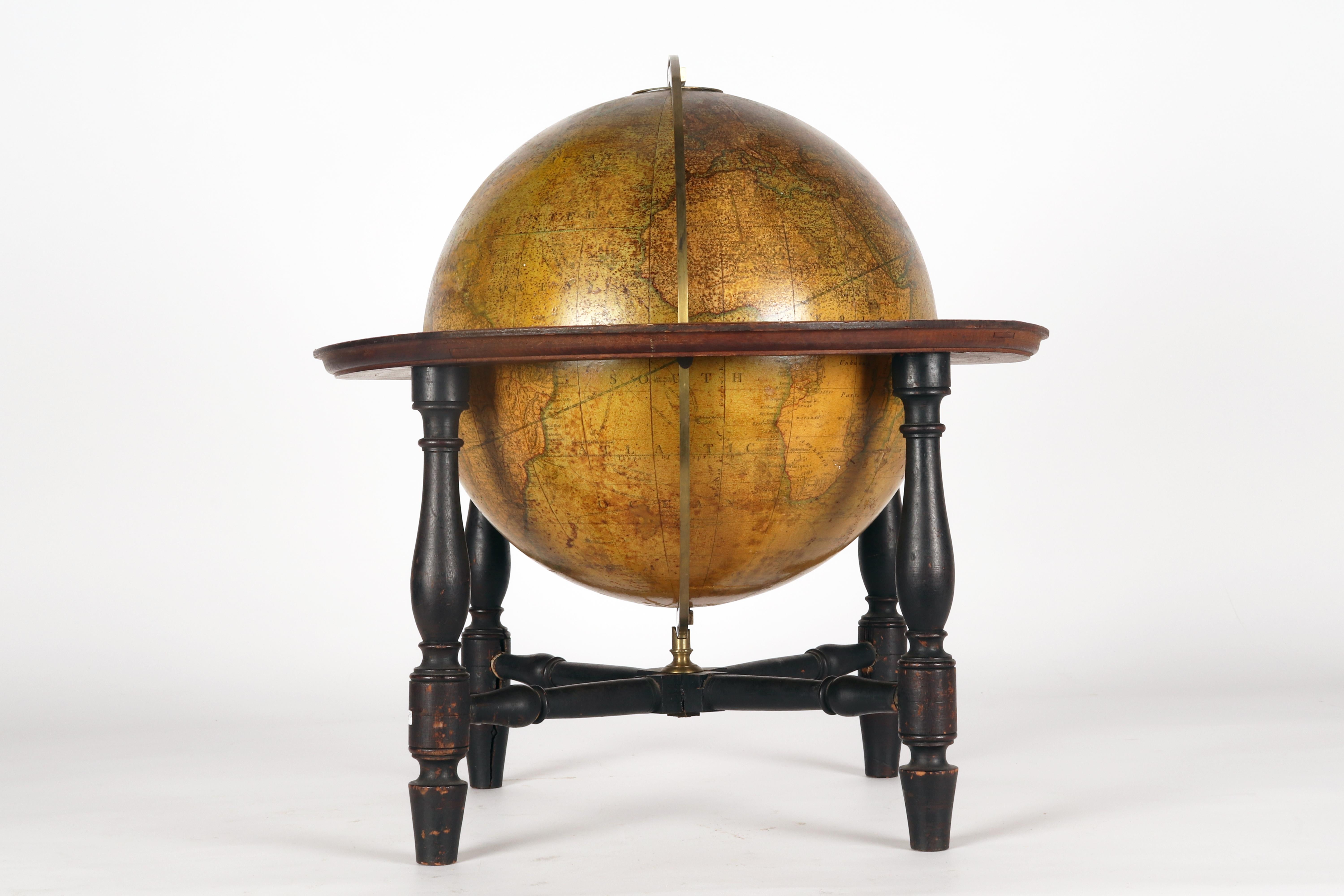 XIXe siècle Rare globe terrestre de 12 pouces signé Cary, London United Kingdom 1800. en vente
