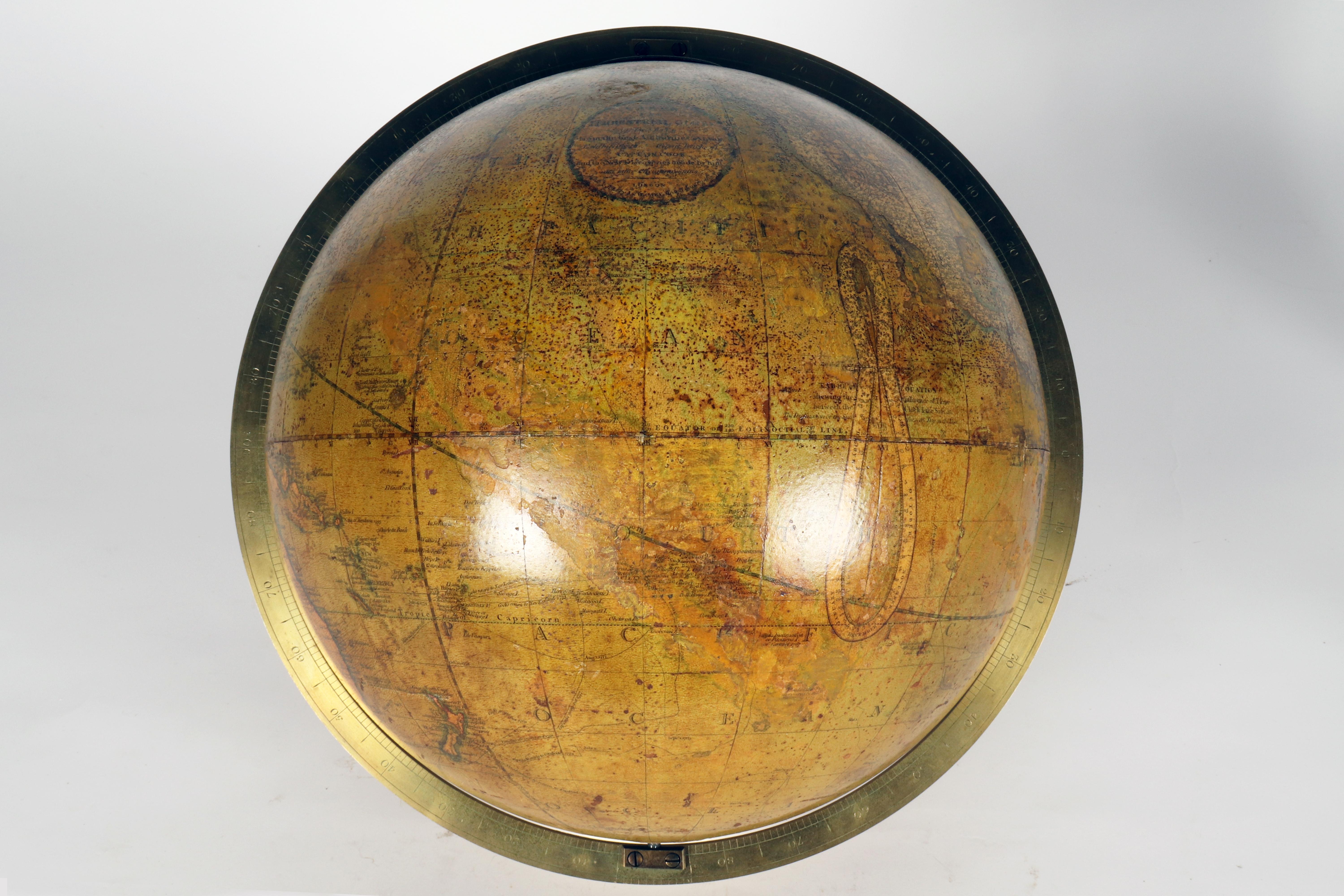 Rare globe terrestre de 12 pouces signé Cary, London United Kingdom 1800. en vente 2