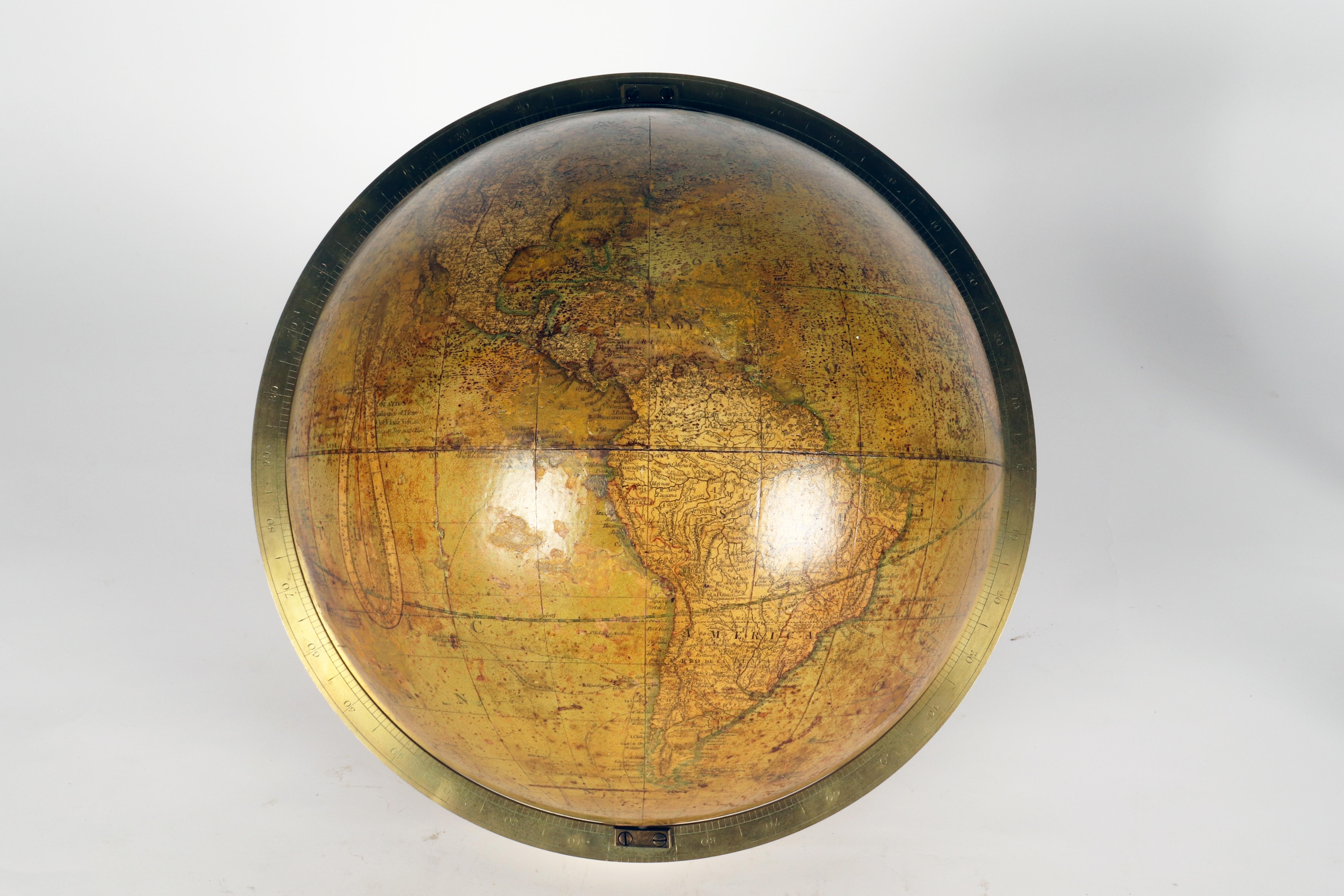 Rare globe terrestre de 12 pouces signé Cary, London United Kingdom 1800. en vente 3