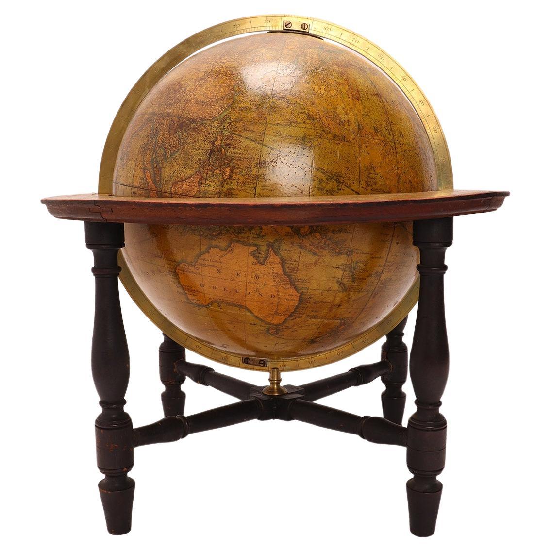 Rare 12 inches terrestrial globe signed Cary, London United Kingdom 1800. For Sale
