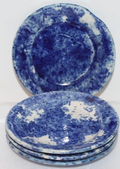 Rare 12 Pcs. Sponge Ware Child's Tea Set