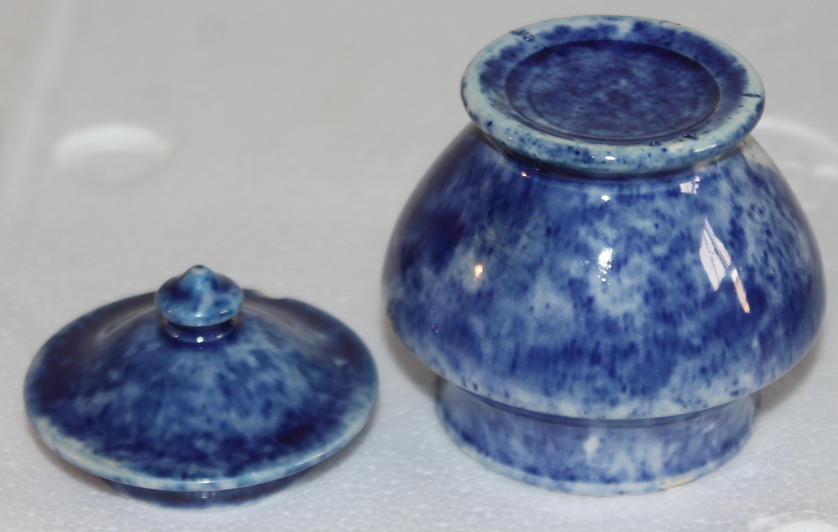 Ceramic Rare 12 Pcs. Sponge Ware Child's Tea Set For Sale