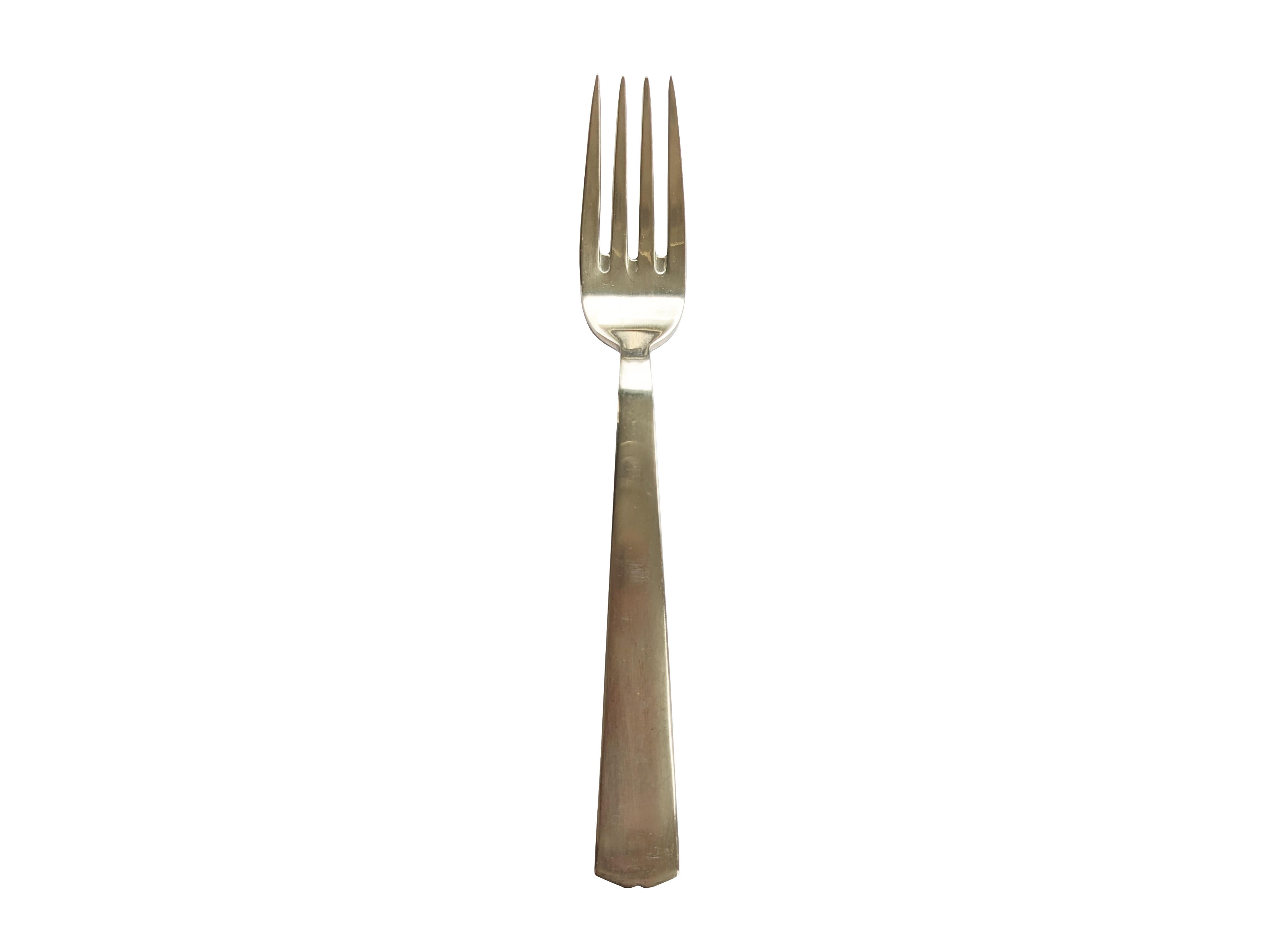 Rare 12-person Nickel Silver cutlery set by Gio Ponti for Calderoni, 1960s For Sale 6