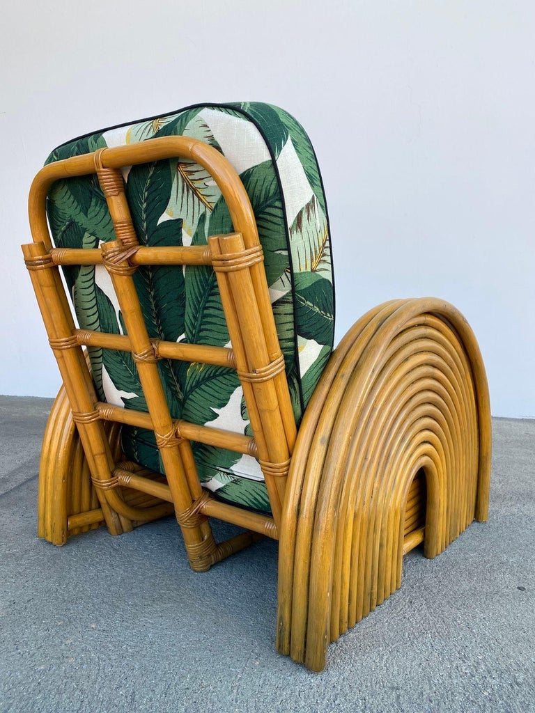 Rare 12-Strand Double Rainbow Rattan Lounge Chair, Pair For Sale at 1stDibs